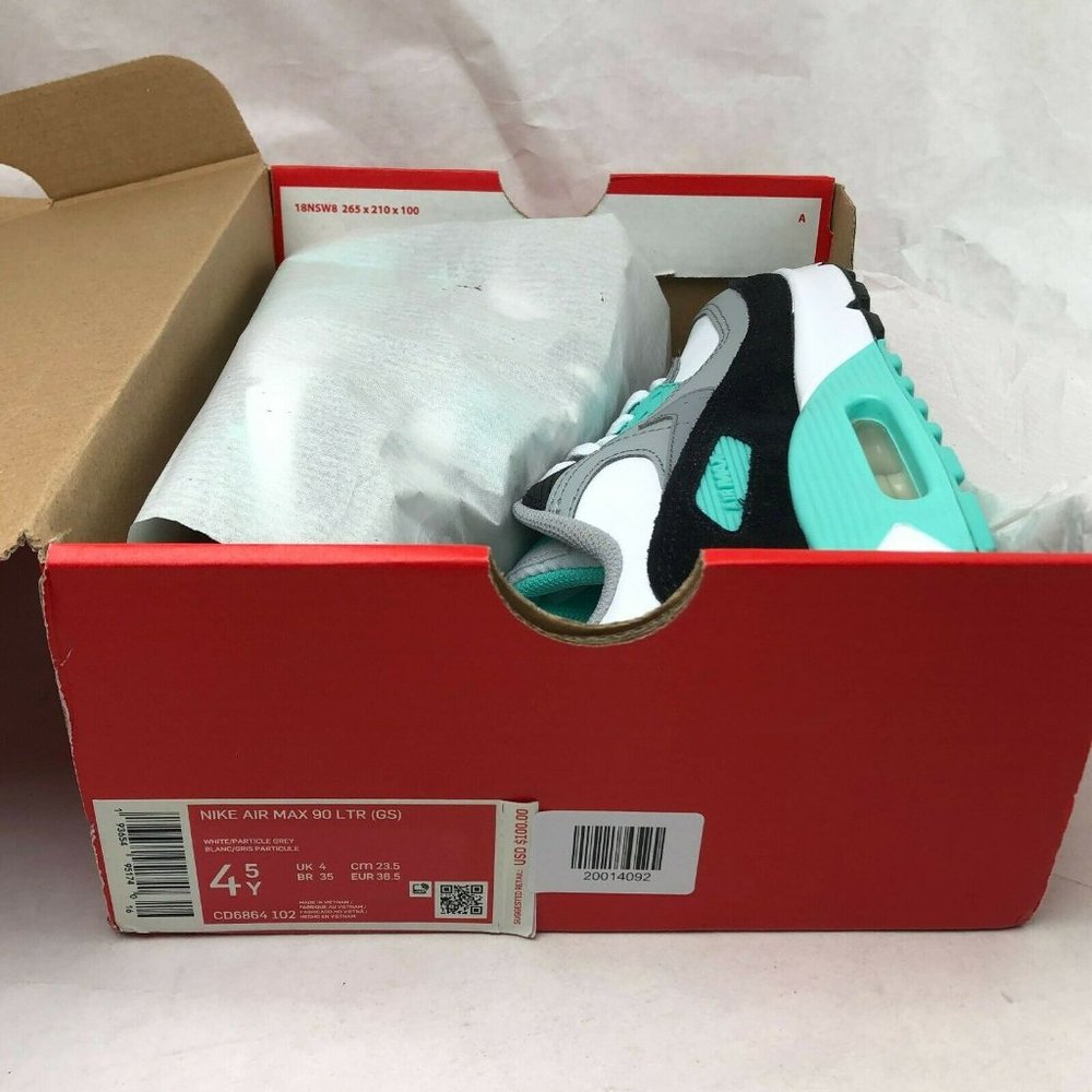 Nike Air Max 90 LTR GS Sneakers White/Green - Picture 11 of 12
